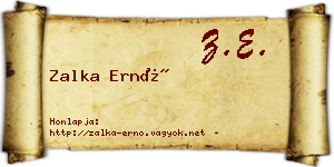 Zalka Ernő névjegykártya